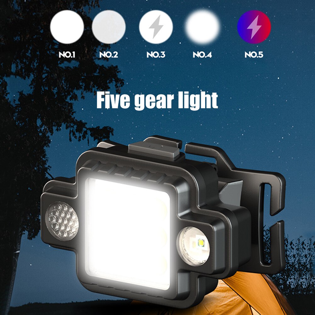 다기능 XPG COB LED 헤드램프, 충전식 안전 헤드라이트 토치, 하이킹 러닝 야간 낚시 램프, 500LM